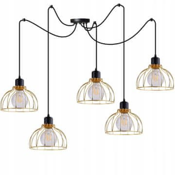 GH VISEĆA STROPNA SVJETILJKA LUSTERA ZLATNI SPIDER LOFT