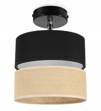 Lampa stropna svijećnjak abažur juta 20 cm crna