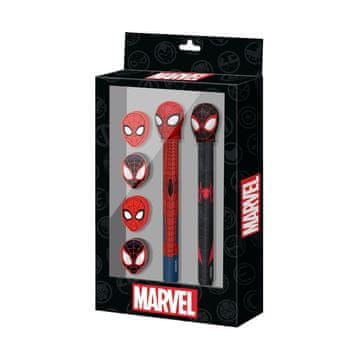 Northix Spiderman set olovke, kemijske olovke i 4 gumice za djecu