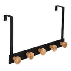 5Five® Vješalica za vrata Bamboo Black s 5 kukama