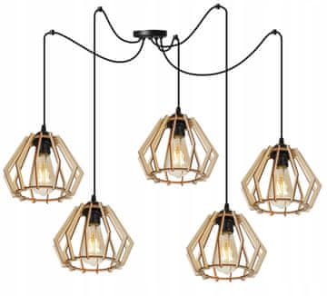 Moderna stropna viseća lampa od drva s LED