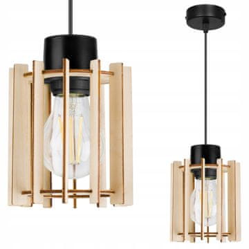 Moderna stropna viseća lampa od drveta s LED rasvjetom