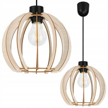 Moderna viseća stropna lampa od drva s LED