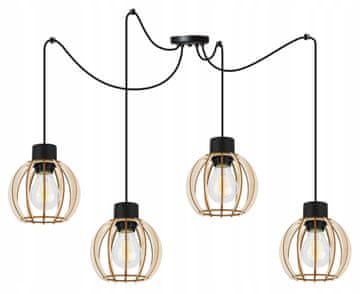 Moderna stropna viseća lampa od drveta s LED rasvjetom