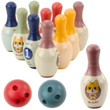 slomart LEAN TOYS Set kuglanja s mačkama (10 kugli, 2 lopte)