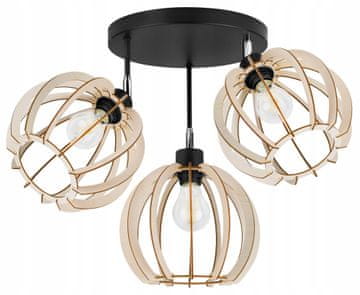 Moderna viseća stropna lampa od drva s LED osvjetljenjem