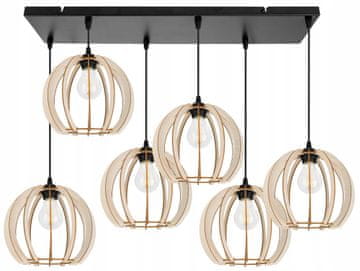 Moderna viseća stropna lampa od drva s LED osvjetljenjem
