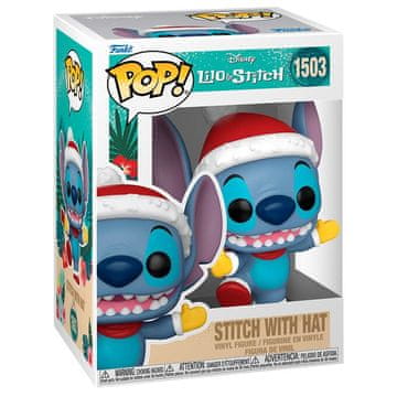 Northix Plišana igračka Disney Stitch s kapom Djeda Mraza, veličina 30 cm