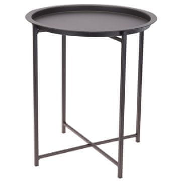 Koopman Stolik kavani sklopivi s ladicom, siva