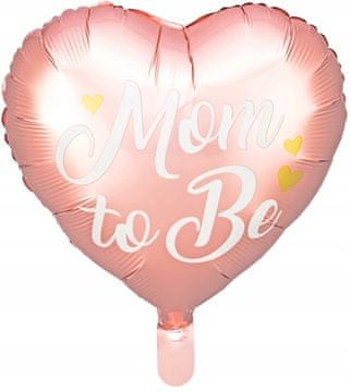 PartyDeco Foil balon Mom to Be, 35 cm, roza