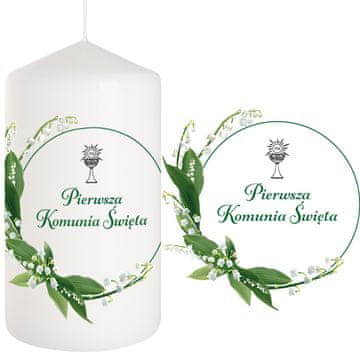 Svijeća komunalna za stol, đurđice, 15 cm
