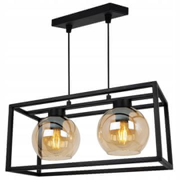Viseća lampa kavez elegantna staklena kugla med
