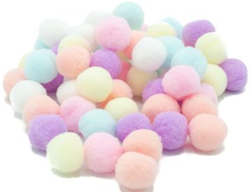Aliga Plišani pomponi pastelni mix boja 2 cm, 60 kom.