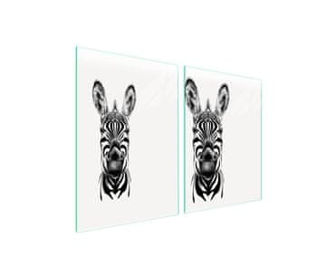 Staklena zaštitna ploča za štednjak 2x45x52 Zebra
