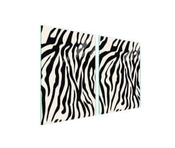 Staklena zaštitna ploča za štednjak 2x45x52 Zebra
