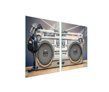 Staklena zaštitna ploča za štednjak 2x45x52 Music