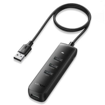 Ugreen Adapter 4u1 ugreen cm416 hub usb na 4x usb 1m, crni