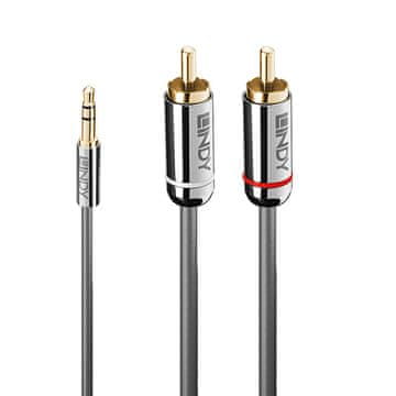 Lindy 35334 audio kabel 2 m 3,5 mm 2 x RCA antracit