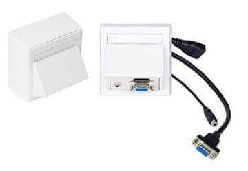 Vivolink WI221192 Utičnica HDMI + VGA + 3,5 mm Bijela