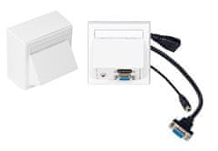 Vivolink WI221192 Utičnica HDMI + VGA + 3,5 mm Bijela