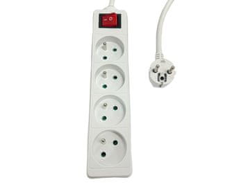 MicroConnect MC-PSOO040500FRW Produžna utičnica s 4 utičnice, bijela