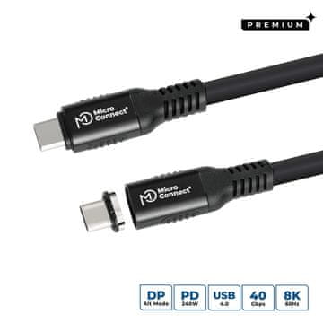 MicroConnect MC-LS-USB4CC0.5 USB-C kabel 240W 0.5m