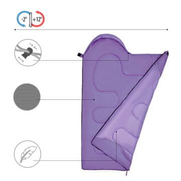 Northix Violet Junior vreća za spavanje - lagana, kompaktna