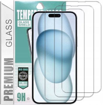 3x PremiumGlass 9H kaljeno staklo za iPhone 15 Plus