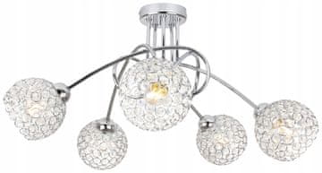 Stropna viseća lampa luster kristal krom LED