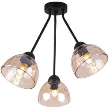 Stropna lampa Venice Trio s medenim poklopcima, E27