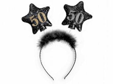 PartyDeco Traka za 50. rođendan, crna, 1 kom.