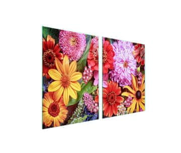 Staklena zaštitna ploča za štednjak 2x45x52 Flower