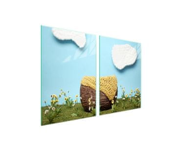 Staklena zaštitna ploča za štednjak 2x45x52 Flower