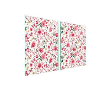 Staklena zaštitna ploča za štednjak 2x45x52 Flower