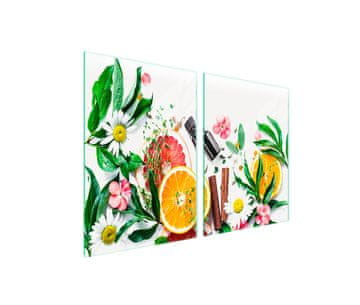 Staklena zaštitna ploča za štednjak 2x45x52 Flower