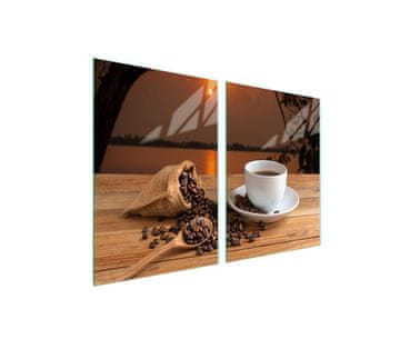 Staklena zaštitna ploča za štednjak 2x45x52 Kava