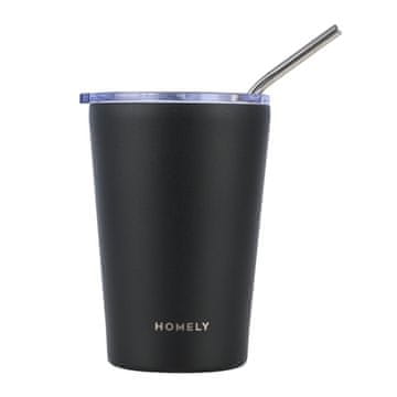 Crni termo-kubek sa slamčicom 400 ml Midnight Black