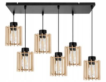 Viseća stropna lampa luster, drveno sjenilo, LED