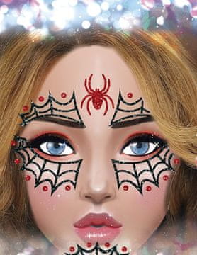 Guirca Naklejke sa šljokicama za lice, pauk Spider