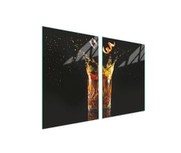 Staklena zaštita za štednjak 2x45x52 Whisky