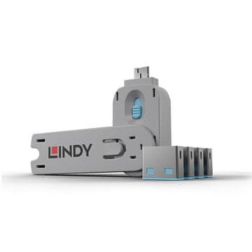 Lindy USB blokator 4P plave boje s ključem, 40452