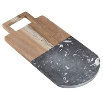 Kinvara Crna mramorna daska za rezanje s ručkom 38x18 cm