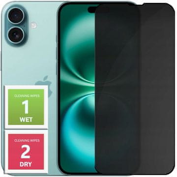Kaljeno staklo protiv špijuniranja za iPhone 16 Plus