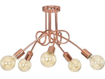 Moderna viseća svjetiljka Edison loft, bakrena, 5x60W