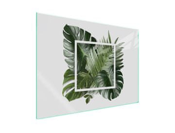 Staklena zaštitna ploča za štednjak 70x52 Leaf