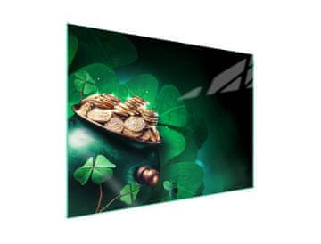 Staklena zaštitna ploča za štednjak 70x52 Leaf
