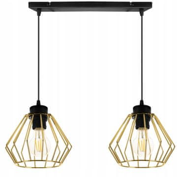 Stropna viseća lampa luster zlatna u loft stilu