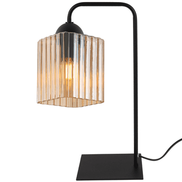 Noćna lampa Riffle crna, 1-žarulja, kocka E27