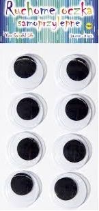 Aliga Pomične očice samougradne okrugle 24 mm, blister 8