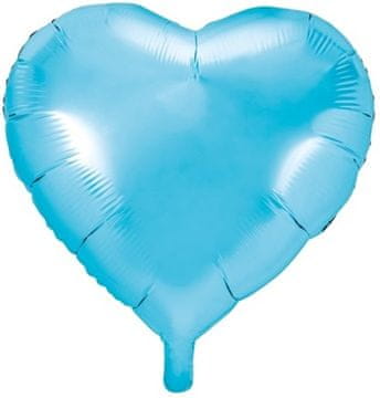 PartyDeco Folijski balon srce, 45 cm, plava, 1 kom.